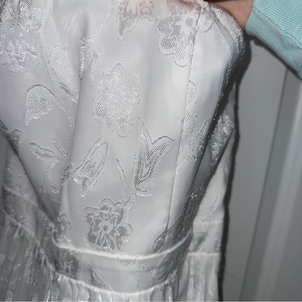 NWT Lulu’s Perfectly Stunning Ivory Jacquard Strapless Midi Dress - Picture 8 of 12